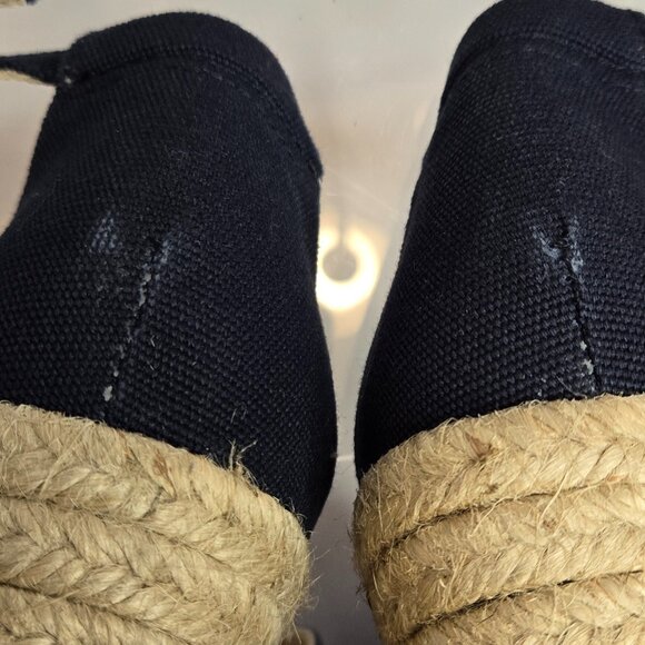 Navy Wedge Espadrilles with Ankle Strap - Picture 7 of 7